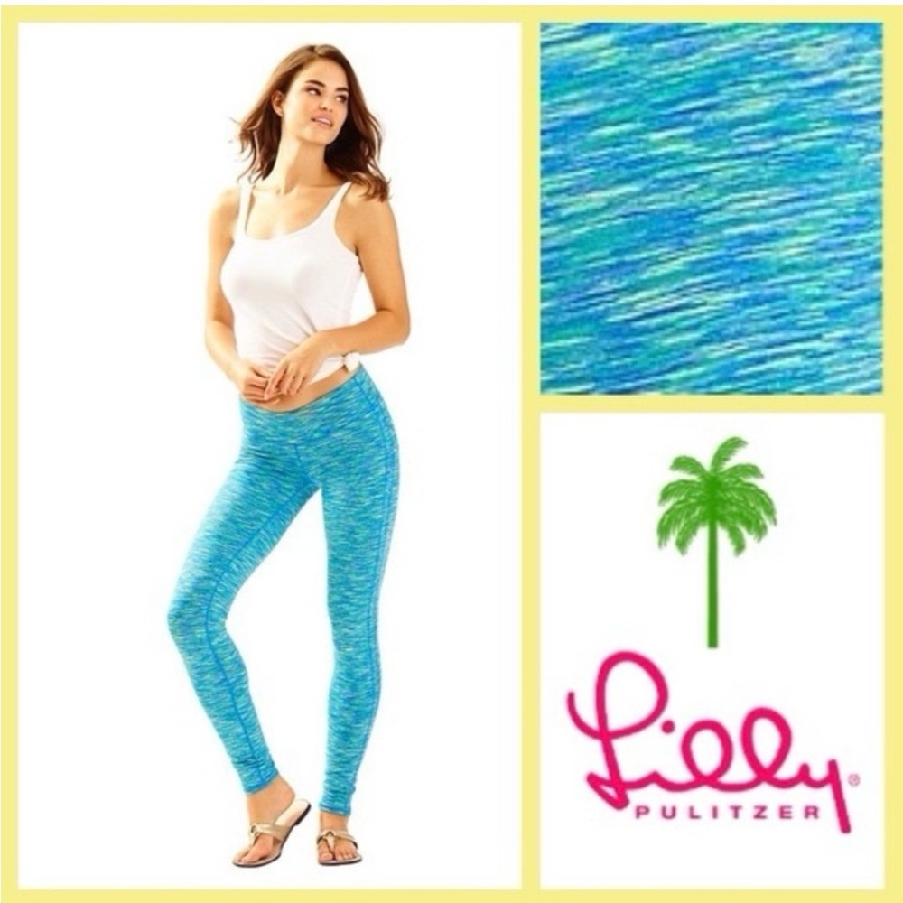 👖 🩵 Lilly Pulitzer womens Blue and Green Leggings large